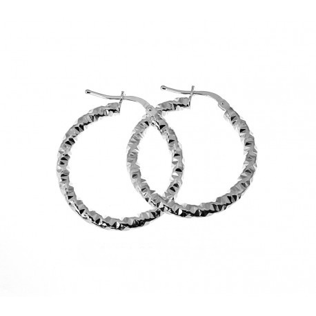 Pendientes Aro tallado de Plata de ley 26 Mm.