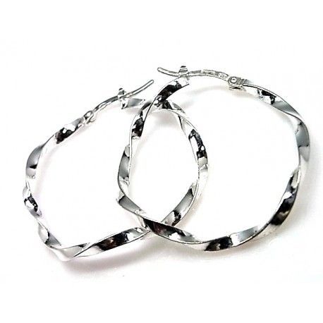 Pendientes Aro reliado de Plata 28 Mm.