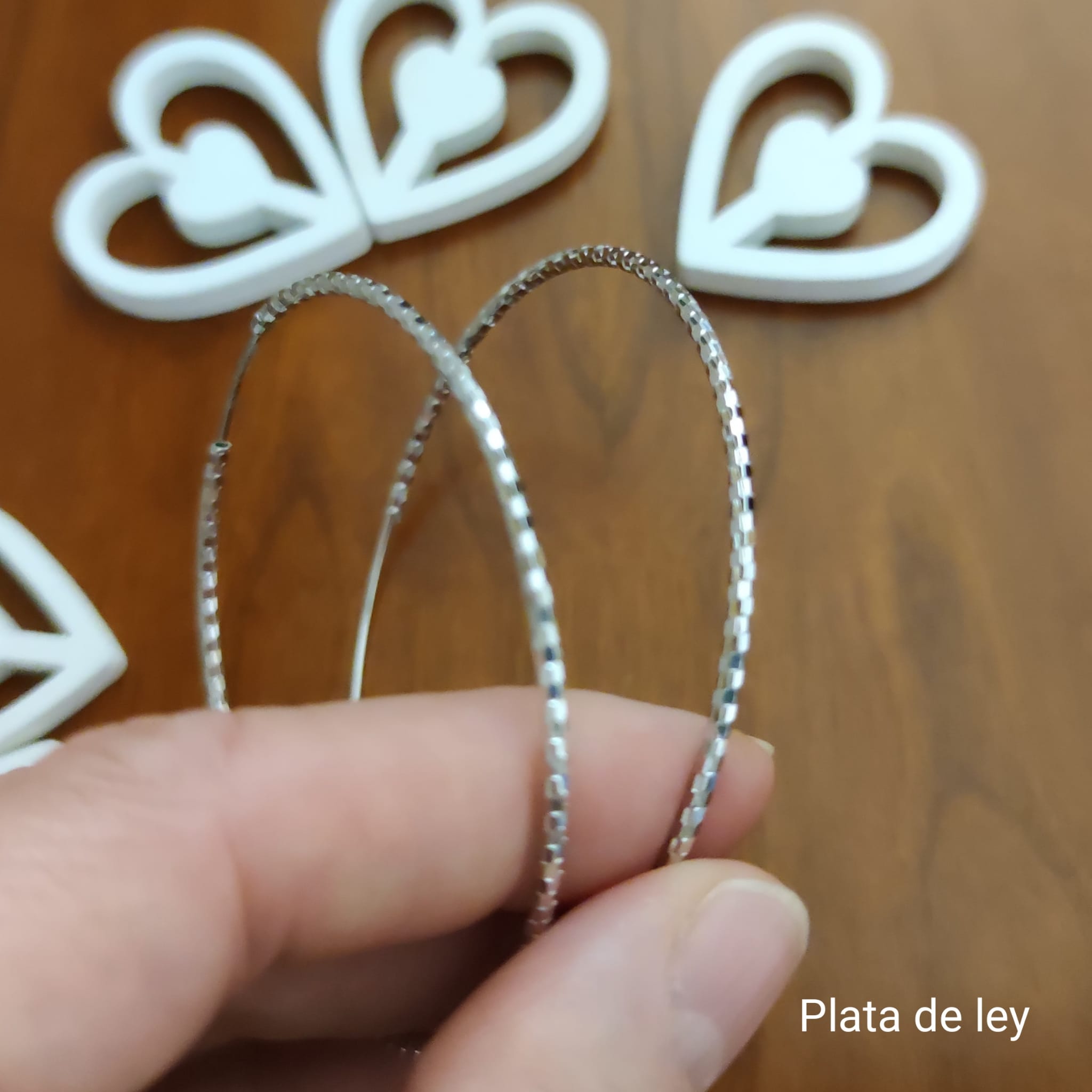 Pendientes Aros tallados 60 Mm. de Plata de ley rodiada