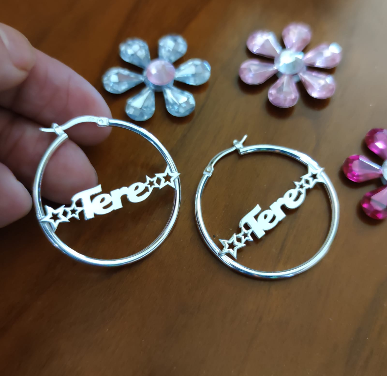 Pendientes Aros 35 Mm. de Plata de ley personalizados 2