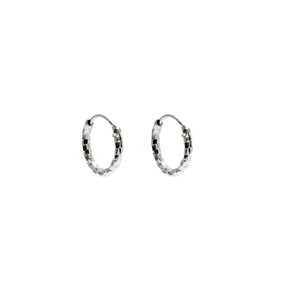 Aros de Plata de ley tallada 13 Mm.