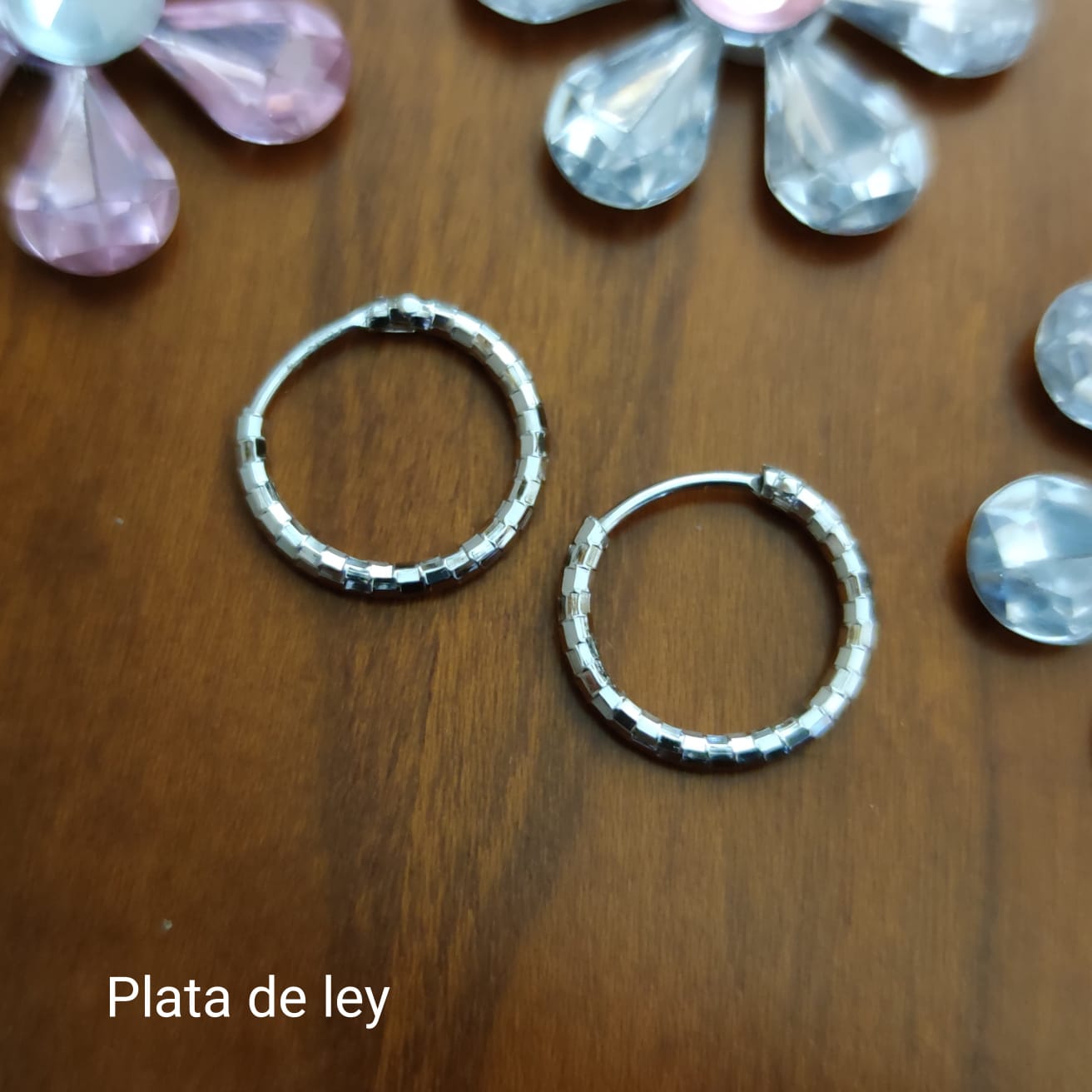 Aros de Plata de ley tallada 13 Mm. 1