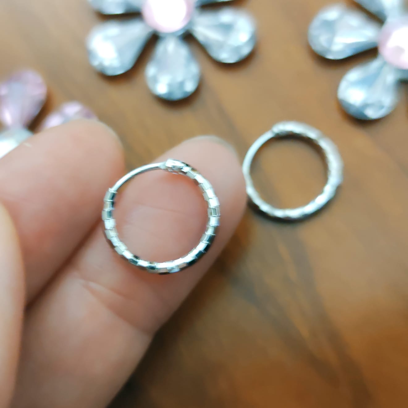 Aros de Plata de ley tallada 13 Mm. 2