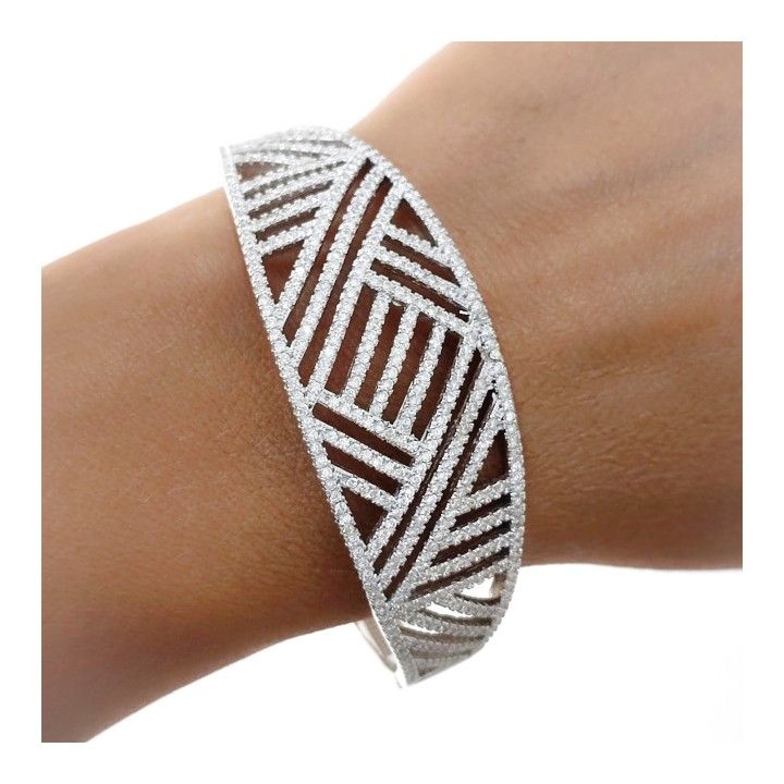 Pulsera fiesta de Plata rodiada con Circonitas microengastadas 1