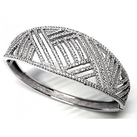 Pulsera fiesta de Plata rodiada con Circonitas microengastadas