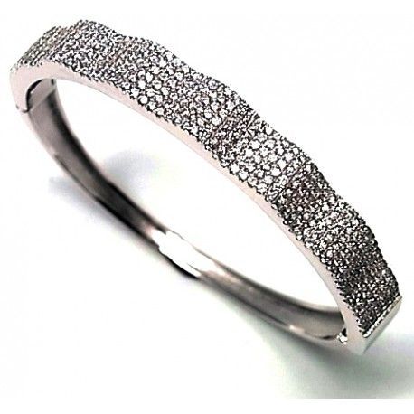 Pulsera brazalete de fiesta en Plata rodiada con Circonitas