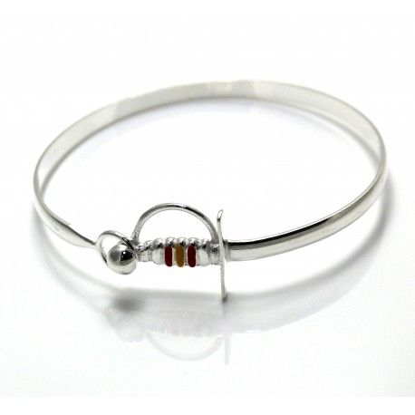Brazalete estoque de Plata de ley con la bandera de España