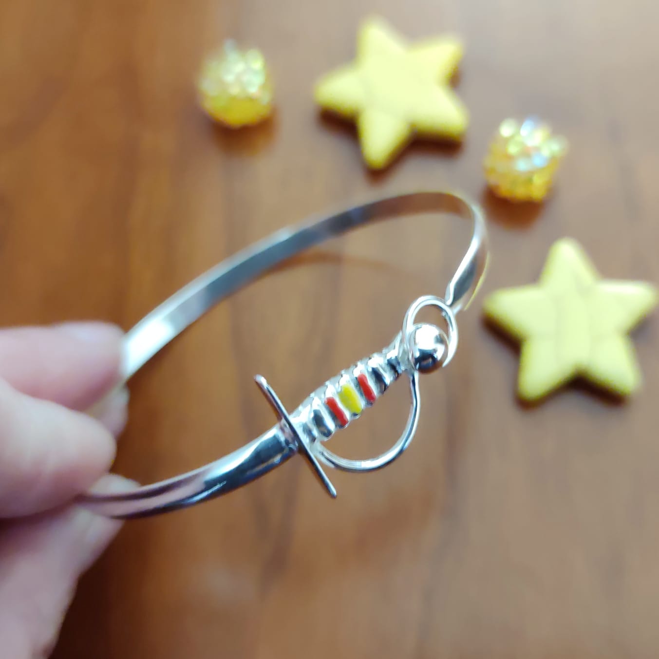 Brazalete estoque de Plata de ley con la bandera de España 5