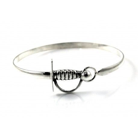 Pulsera brazalete estoque de Plata de ley