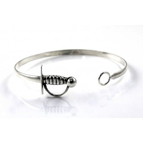 Pulsera brazalete estoque de Plata de ley 1