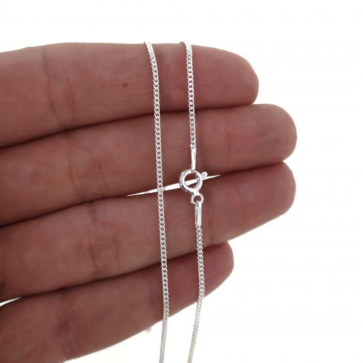 Cadena barbada de Plata de ley 40 Cm. 2