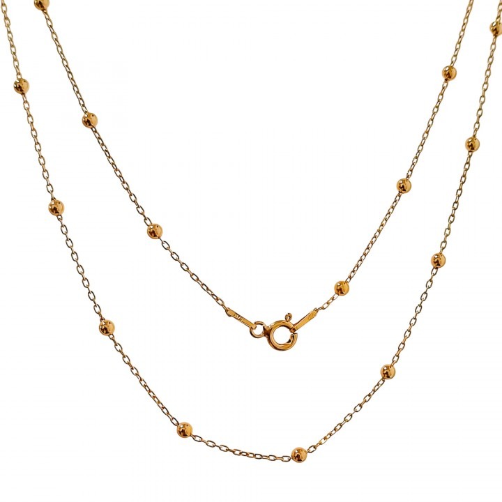 Cadena bolitas de Plata de ley chapada en Oro 40cm