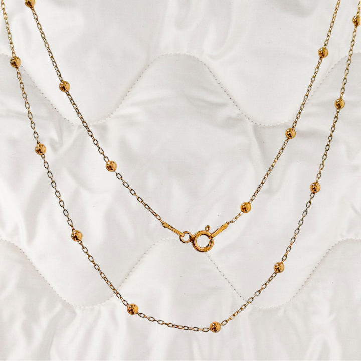Cadena bolitas de Plata de ley chapada en Oro 40cm 2