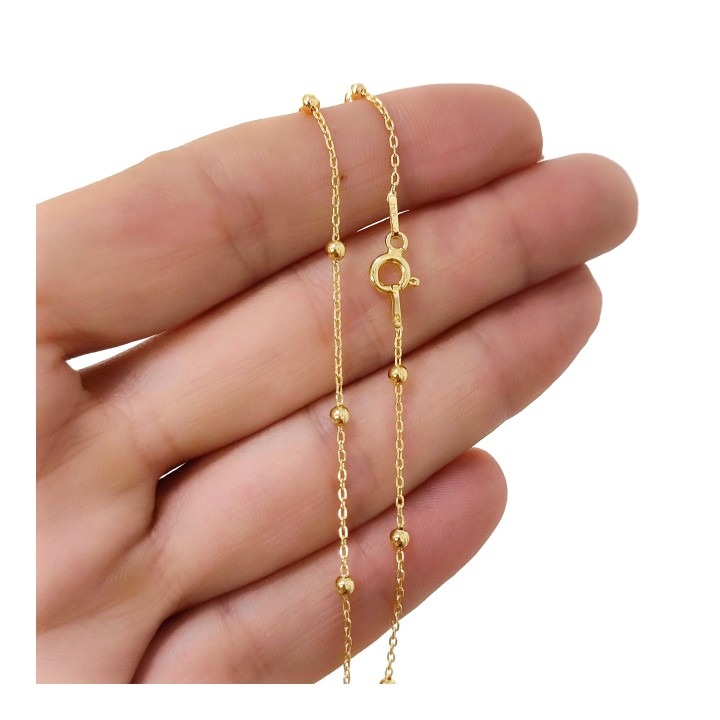 Cadena bolitas de Plata de ley chapada en Oro 40cm 1