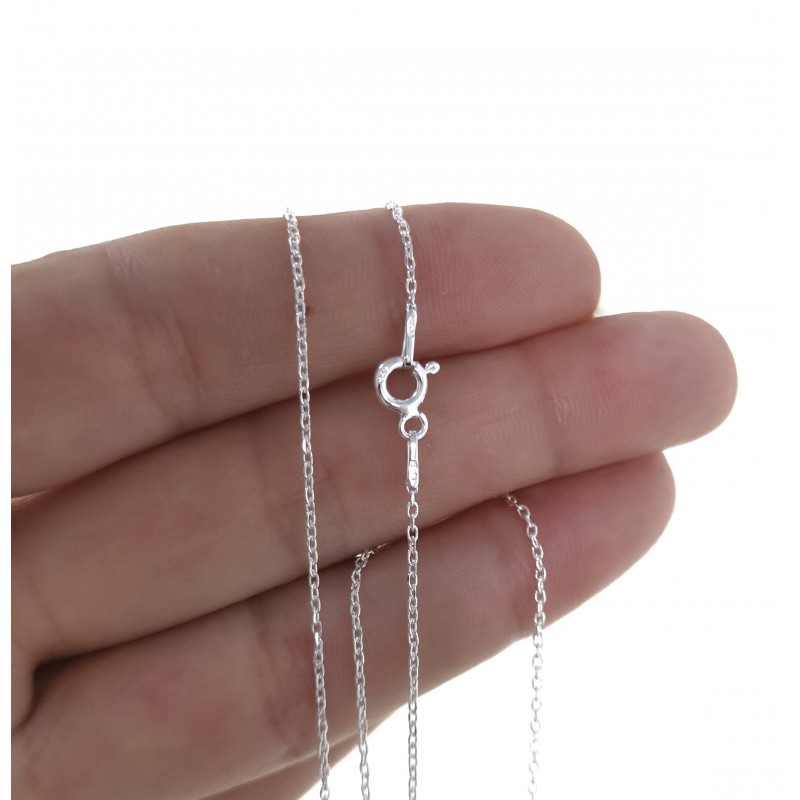 Cadena forzada fina de Plata de ley 45 Cm. 1