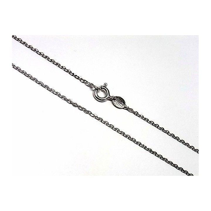 Cadena fina modelo forzada de Plata rodiada 45cm
