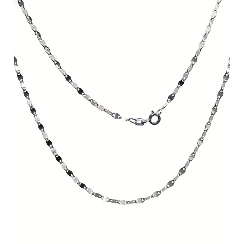 Cadena lumina de Plata de ley 45 Cm.