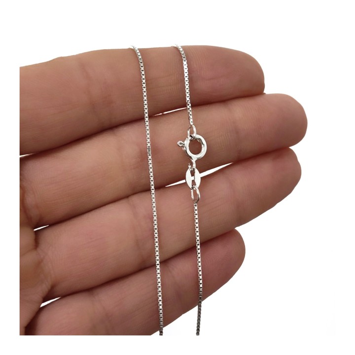 Cadena veneciana fina de Plata rodiada 45cm