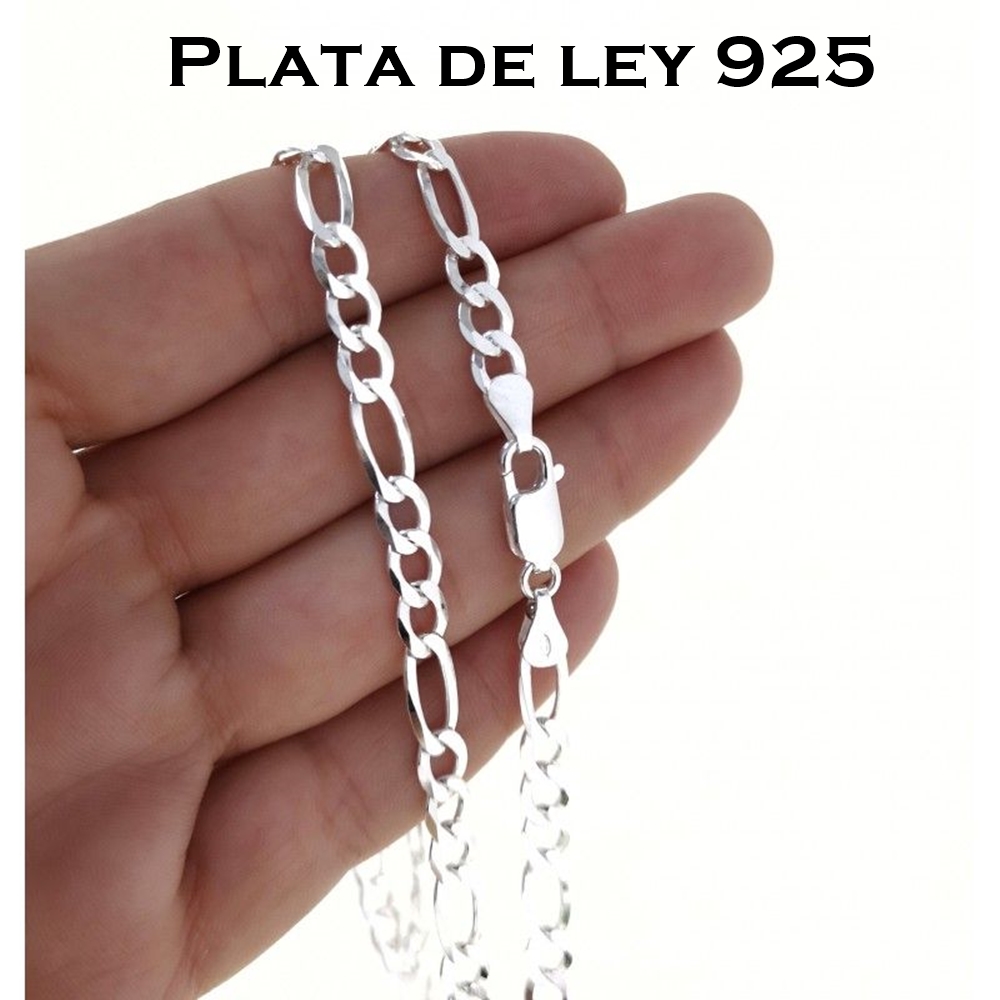 Cadena de Plata de ley alternada 3+1 50 Cm. 1