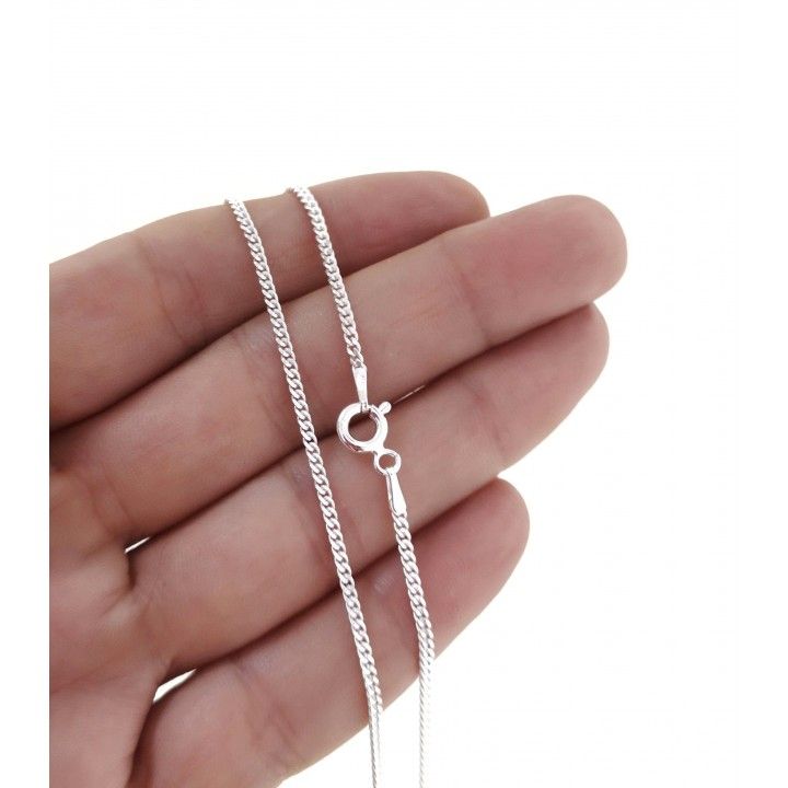 Cadena barbada de Plata de ley 45 Cm. 2