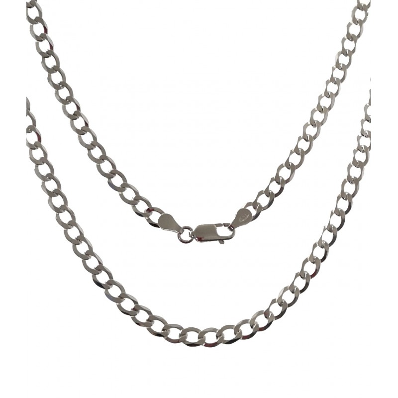 Cadena barbada de Plata de ley 50 cm