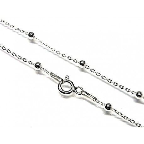 Cadena de Plata con bolitas 50 Cm