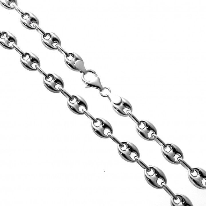 Cadena unisex eslabones calabrote 10mm x 7,5mm de Plata de ley 50cm 1