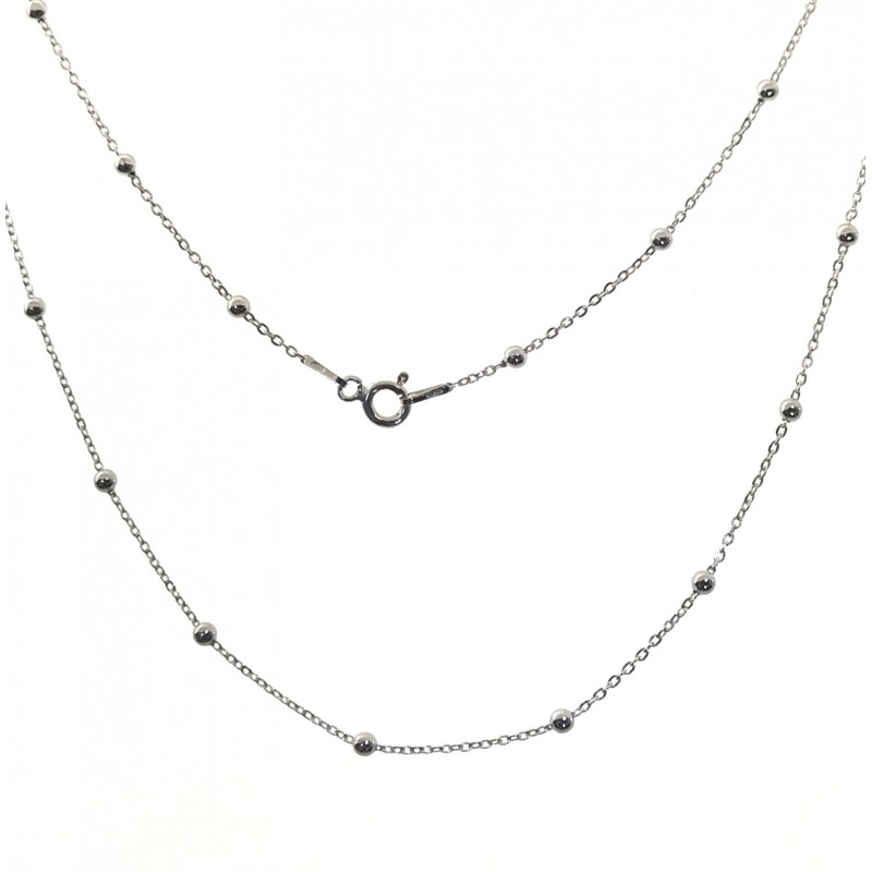 Gargantilla corta de Plata de primera ley y bolas - 45 cm largo