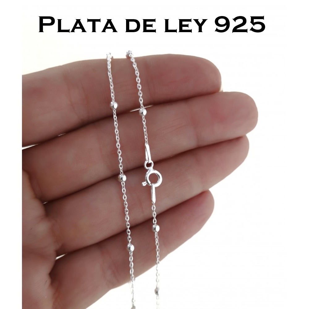 Gargantilla corta de Plata de primera ley y bolas - 45 cm largo 1