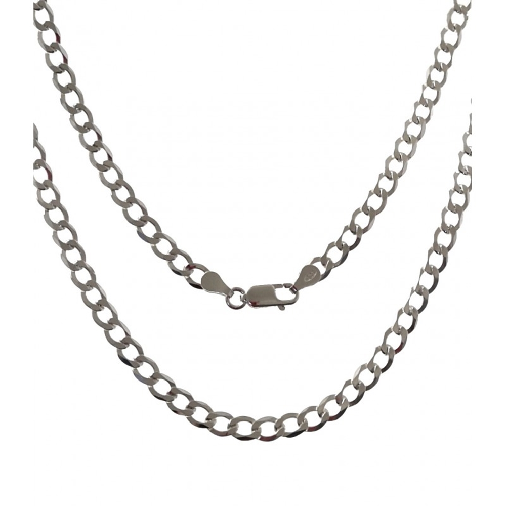 Cadena de 60 Cm. de Plata de ley barbada