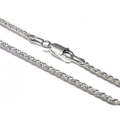 Cordon salomonico en Plata de ley Macizo 60 Cm. y 1,3 Mm.