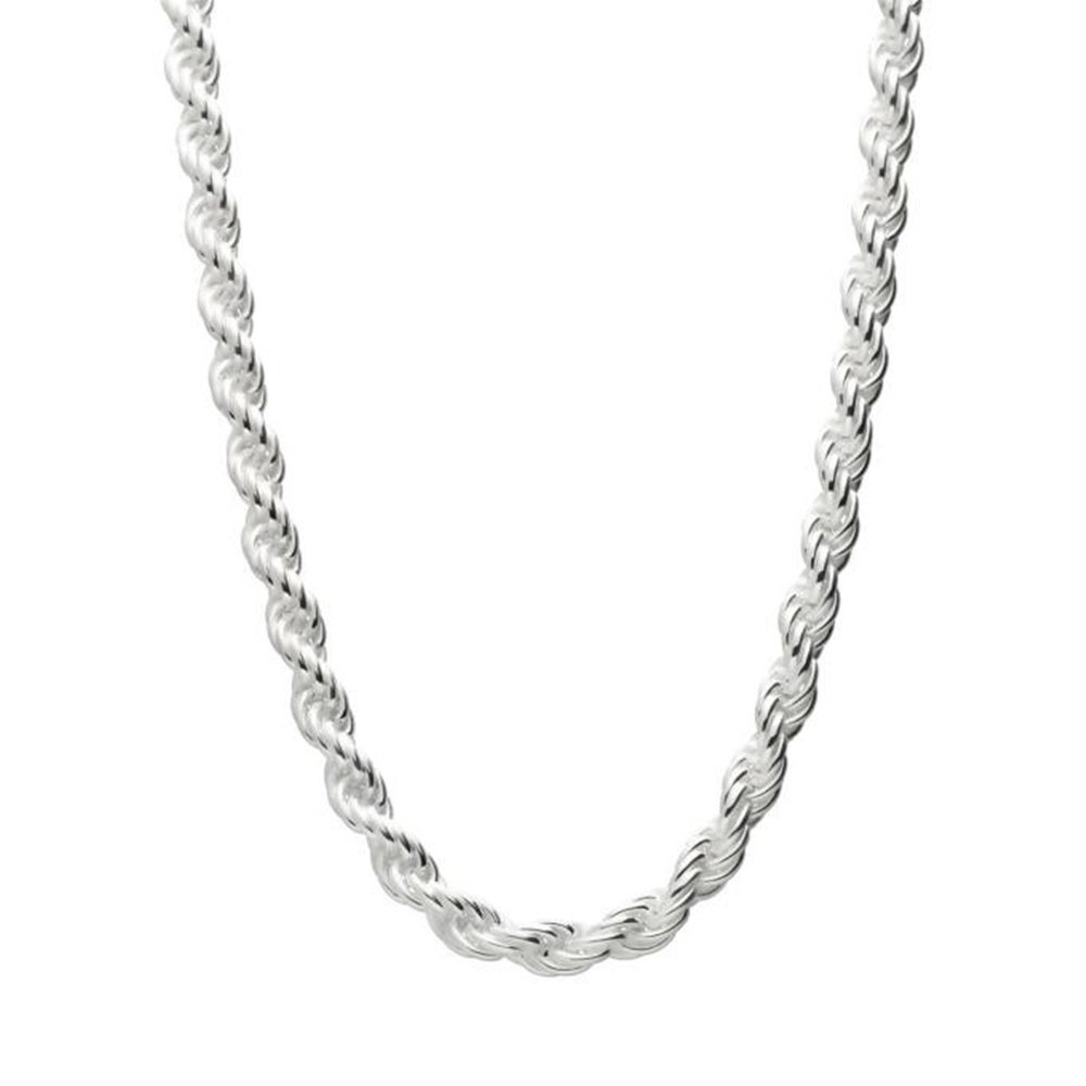 Collar salomónico de Plata de ley maciza 60 cm. y 5 Mm. grosor