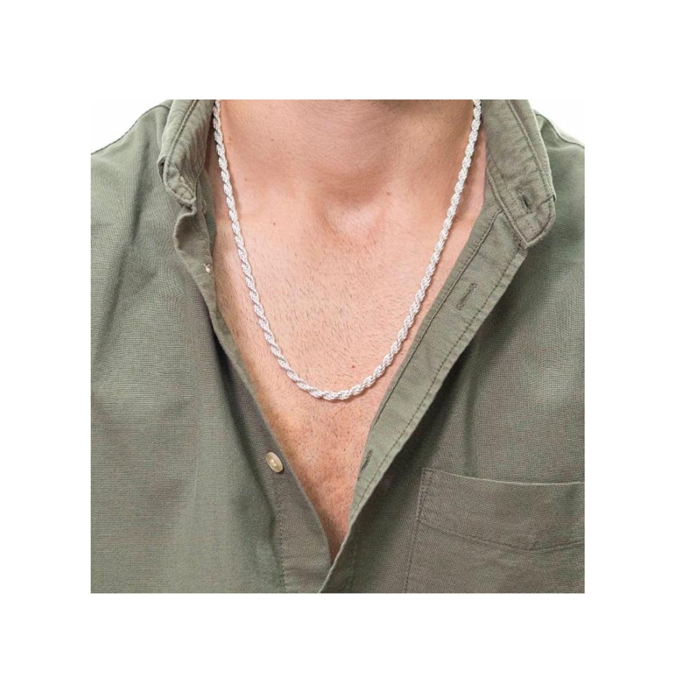 Collar salomónico de Plata de ley maciza 60 cm. y 5 Mm. grosor 4