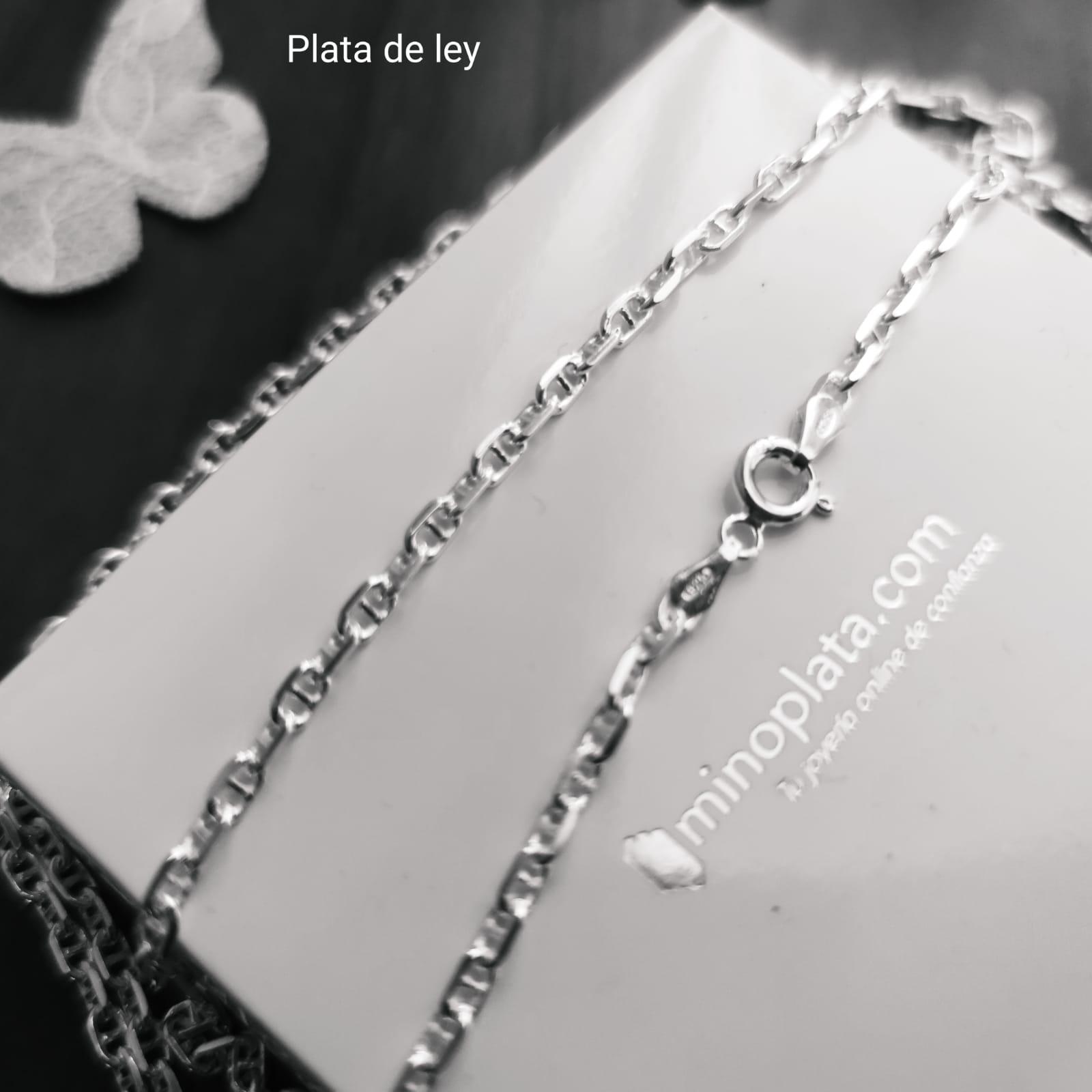 Cadena de Plata 70 Cm. eslabón marina forzada 3