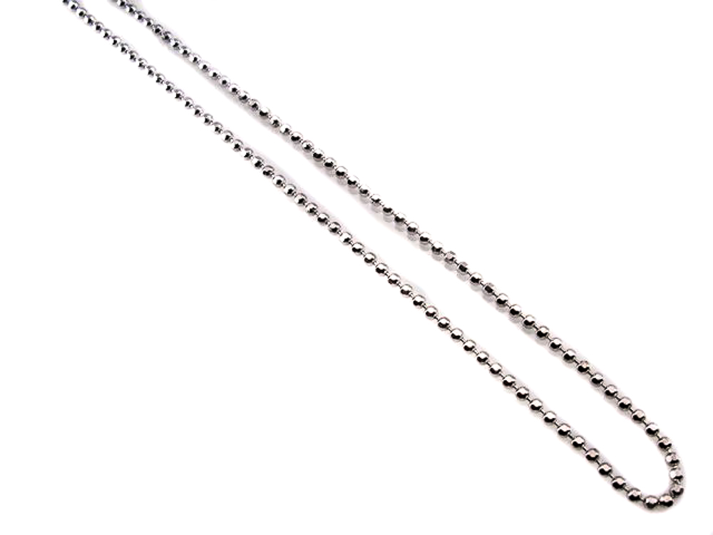 Cadena de Plata rodiada con bolas diamantadas 45 Cm.