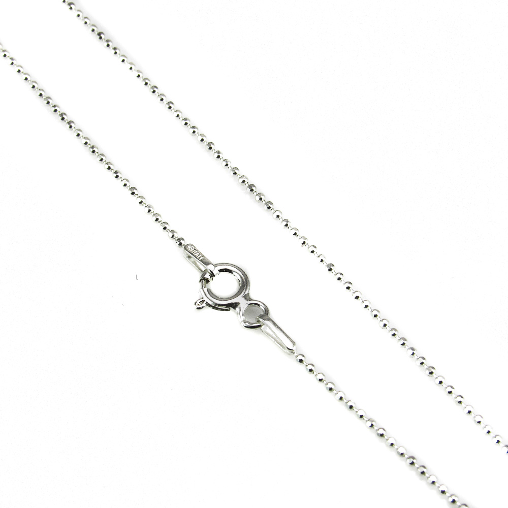 Cadena fina bolas diamantadas de Plata de ley 70 Cm.