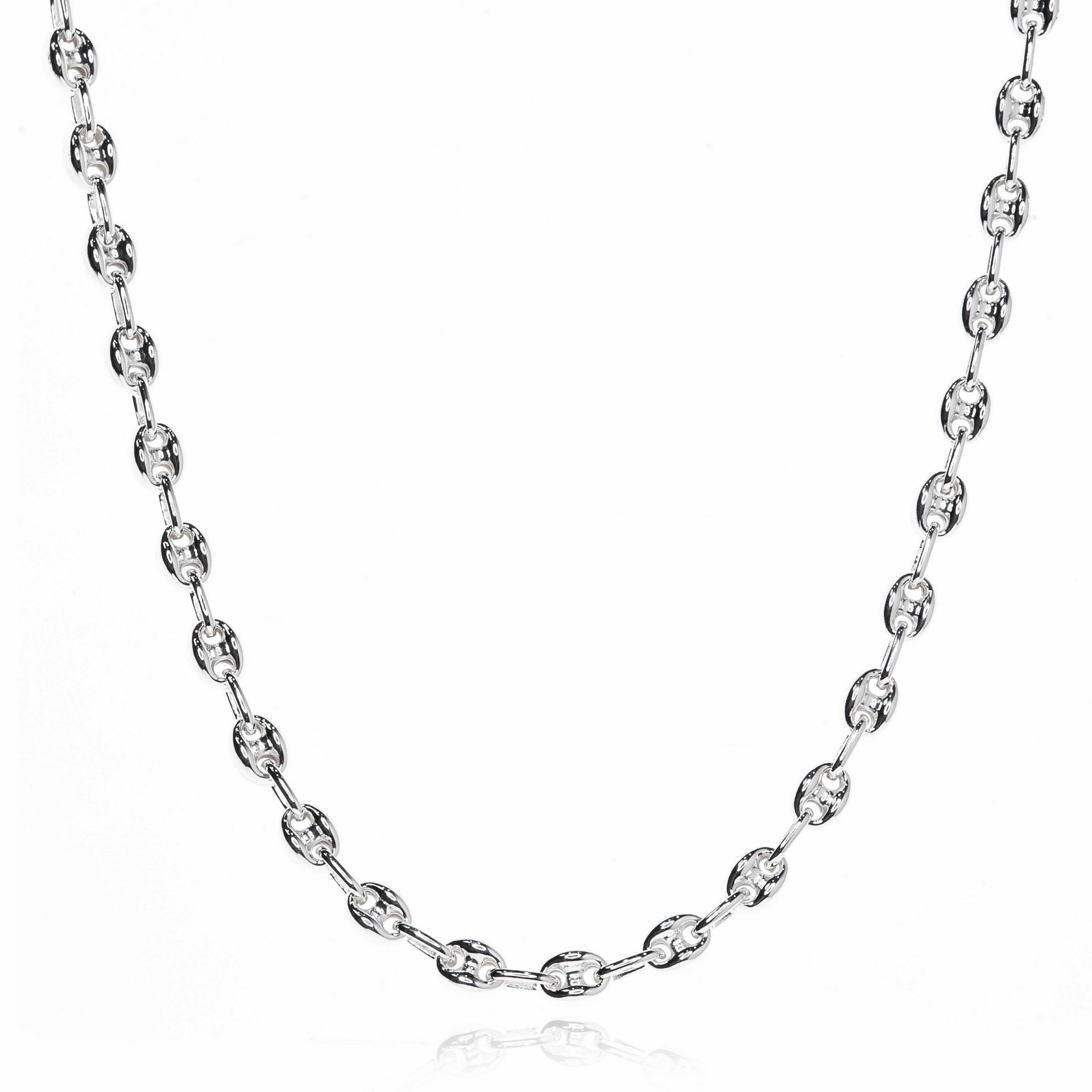 Cadena eslabones calabrote 6x8mm 60cm de Plata de ley 925