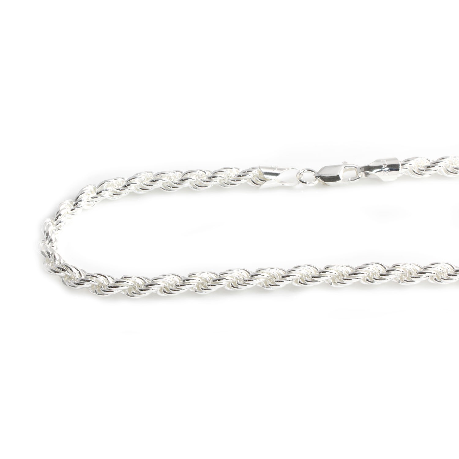 Cordón salomónico macizo de Plata de ley 60 Cm. 6 Mm. grosor