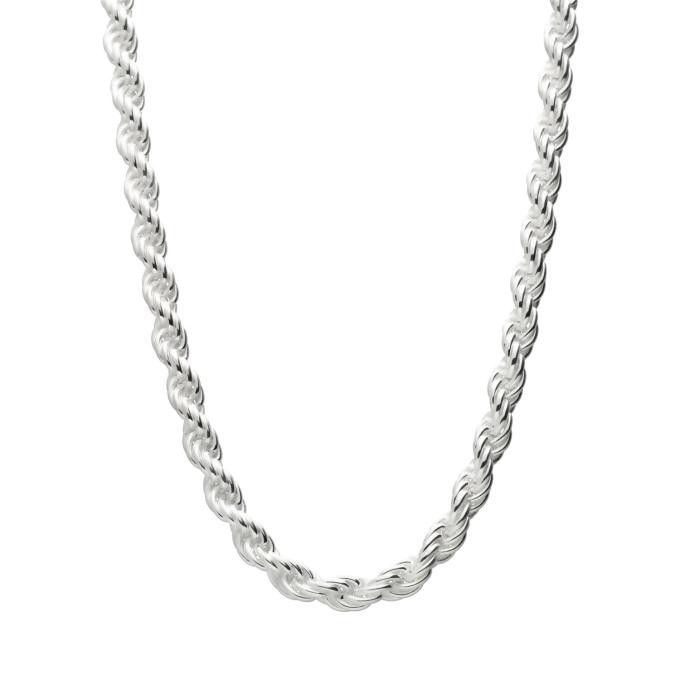 Cordón de Plata de ley salomónico macizo 50 Cm. y 5 Mm.grosor