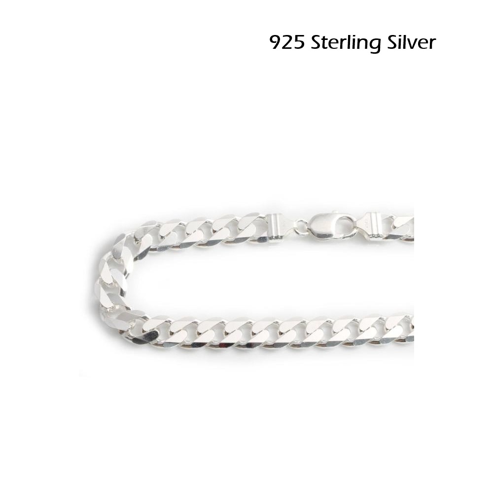 Cadena unisex eslabones barbados de Plata de ley 60 Cm.y 1 Cm 4