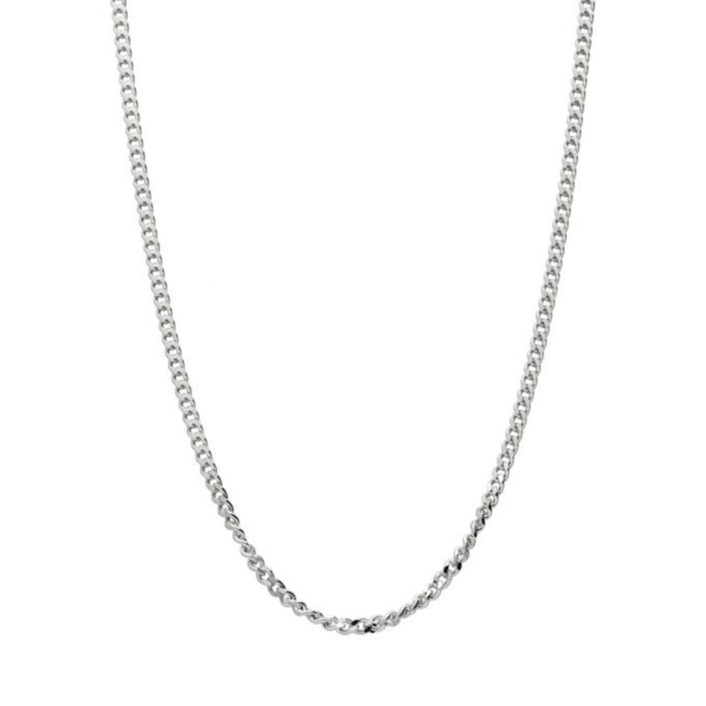 Cadena barbada de Plata de ley rodiada 50cm