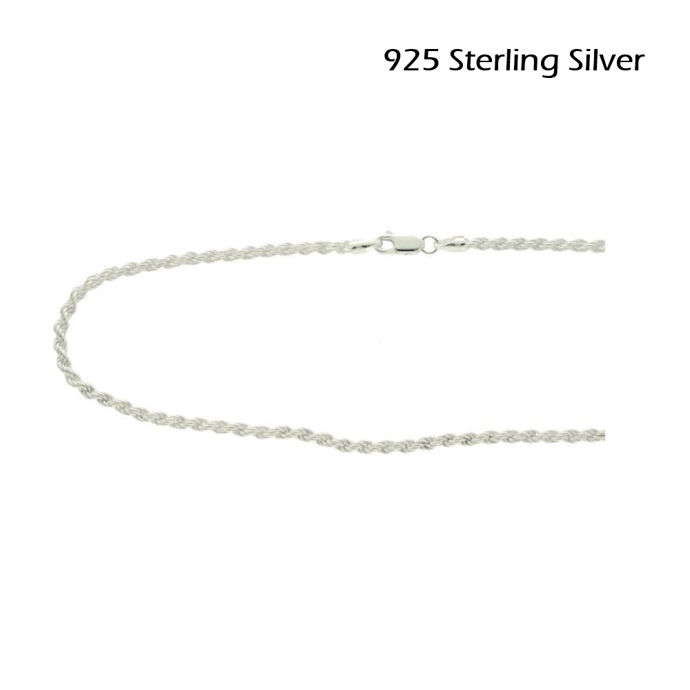 Cordón macizo salomónico de Plata de ley 50 cm y 3 mm 3