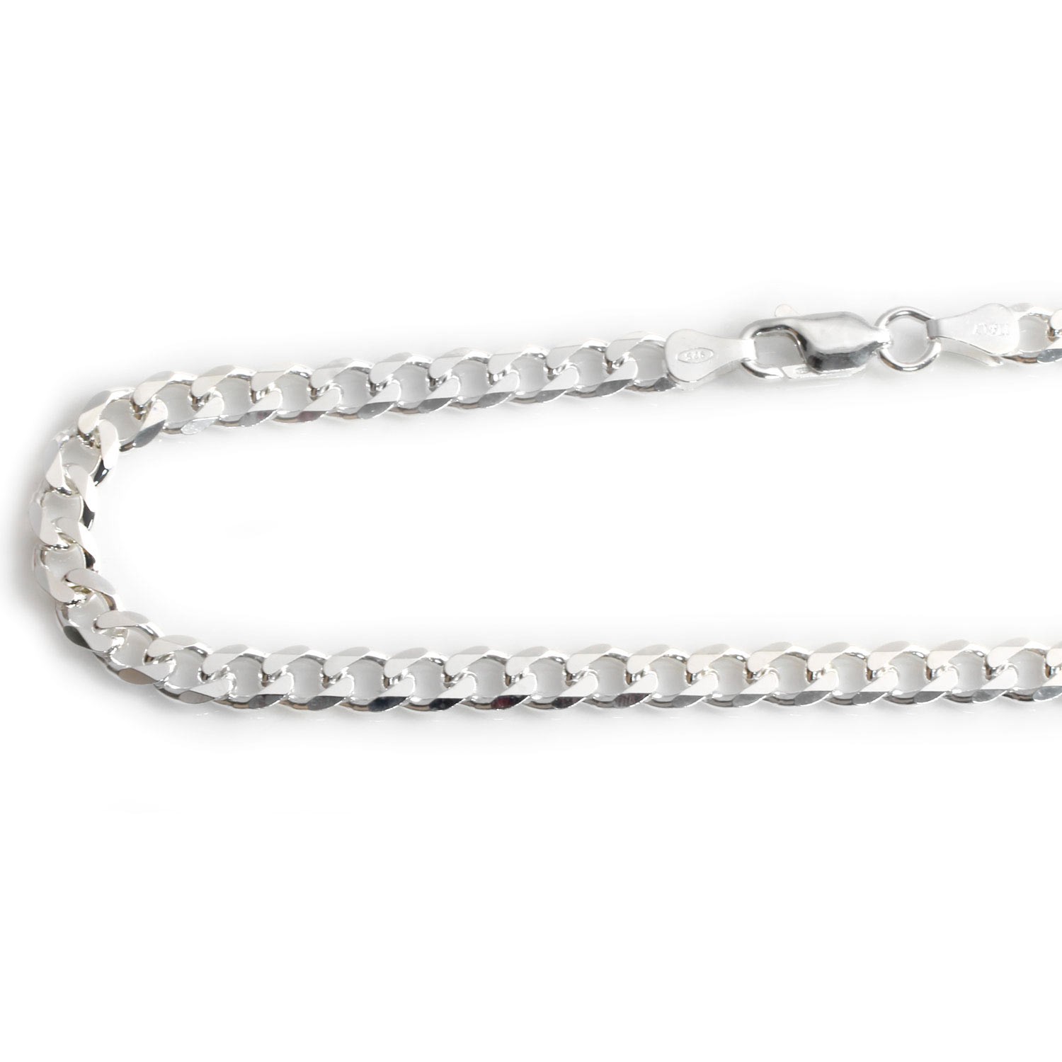 Cadena unisex modelo barbada de Plata de ley 50Cm y 5Mm_1