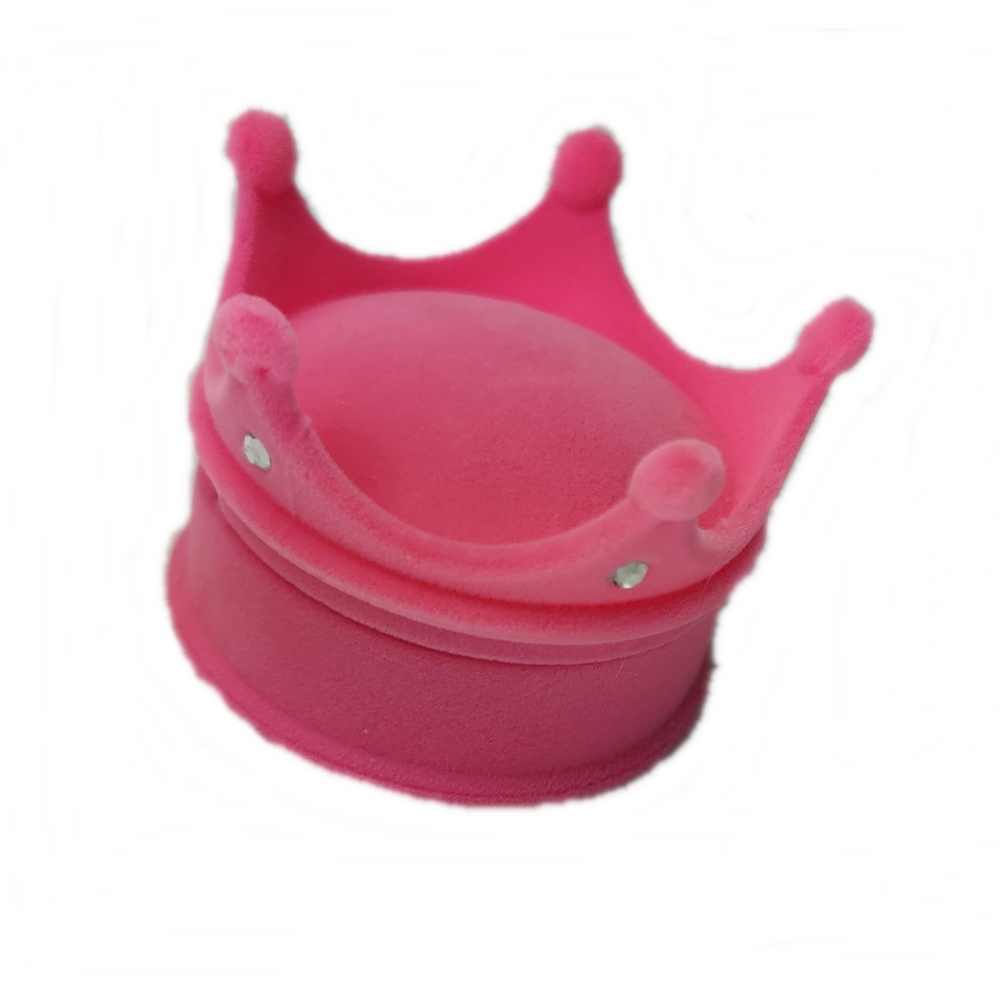 Cajita Premium corona aterciopelada color rosa claro