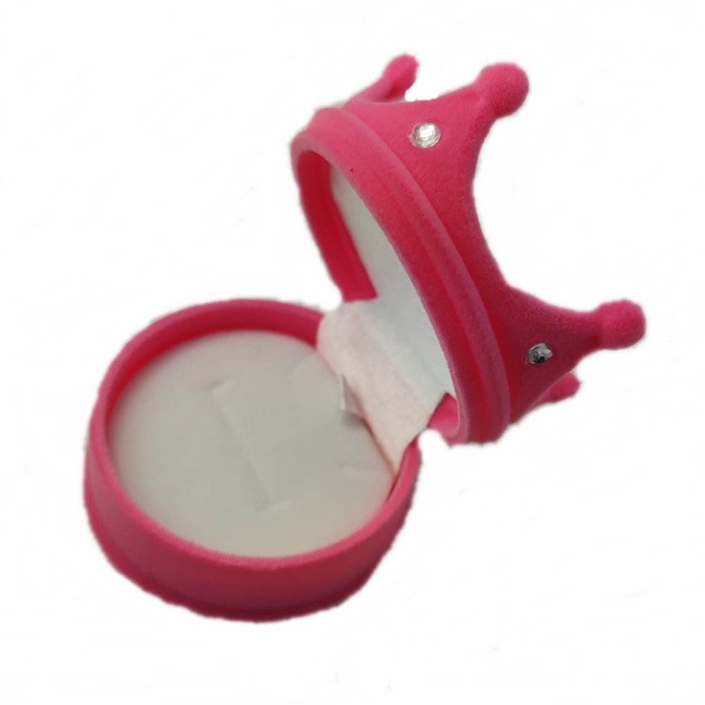 Cajita Premium corona aterciopelada color rosa claro 1