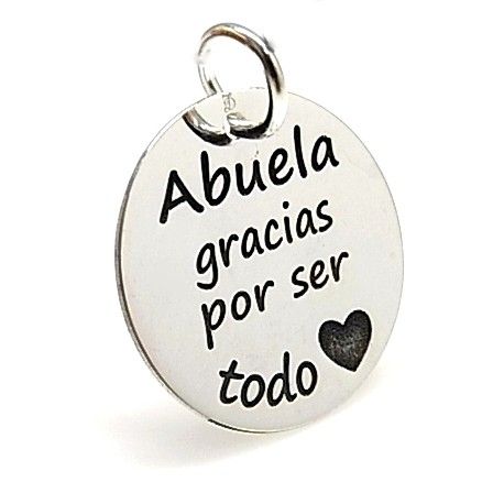 Colgante Abuela gracias por ser todo corazón de Plata