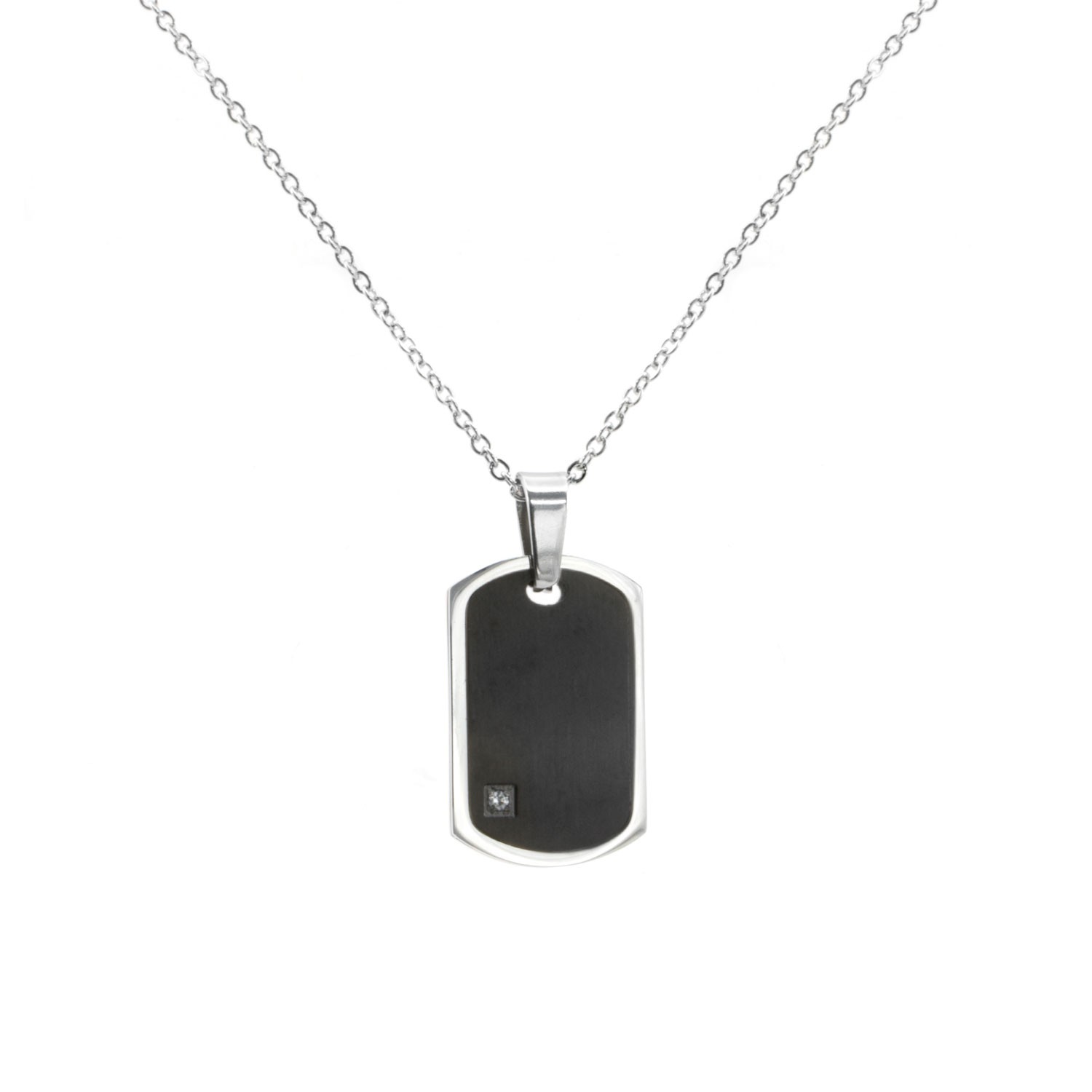 Colgante black color con Cadena de Acero inoxidable