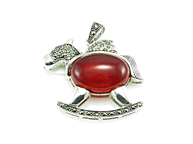 Colgante caballo alado de Plata vieja y Marquesitas