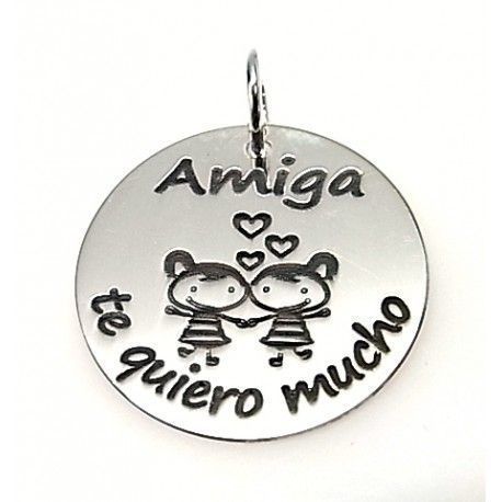 Colgante de Plata Amiga te quiero mucho