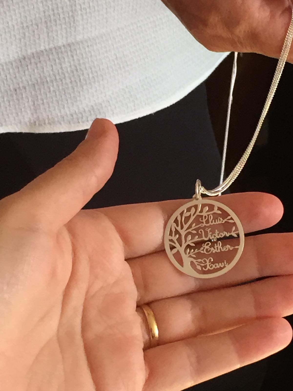 Colgante árbol de la vida Plata nombres-Máximo 4- personalizados 2